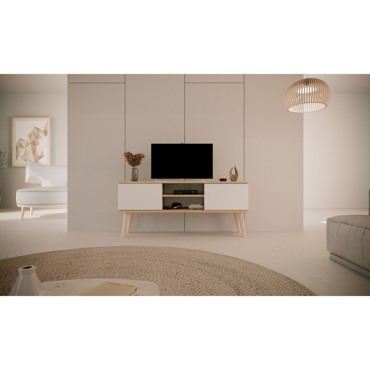 Szafka RTV Toronto 120 dąb artisan & biały