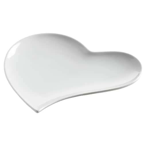 Talerz Round Heart, biały, dł./szer. 21x21 cm