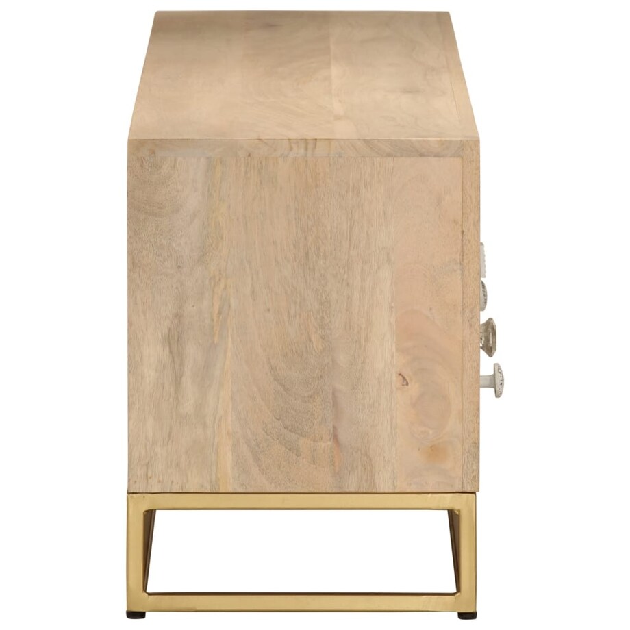 vidaXL Szafka pod TV, 110x30x40 cm, lite drewno mango i żelazo