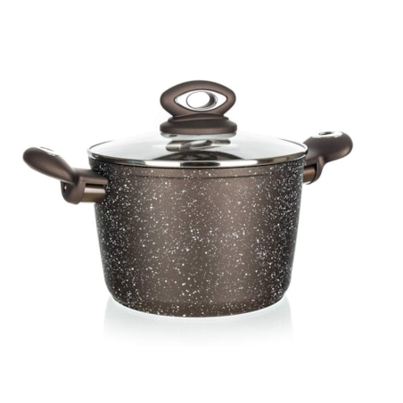 GARNEK TRADYCYJNY 3,75 L WYSOKI GRANITE BROWN do zupy rosołu na prezent