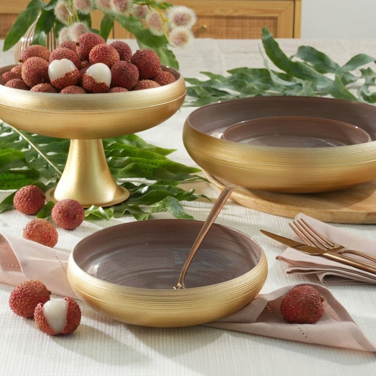 VILLA ITALIA Patera na owoce szklana 22,5 cm MOCCATTO