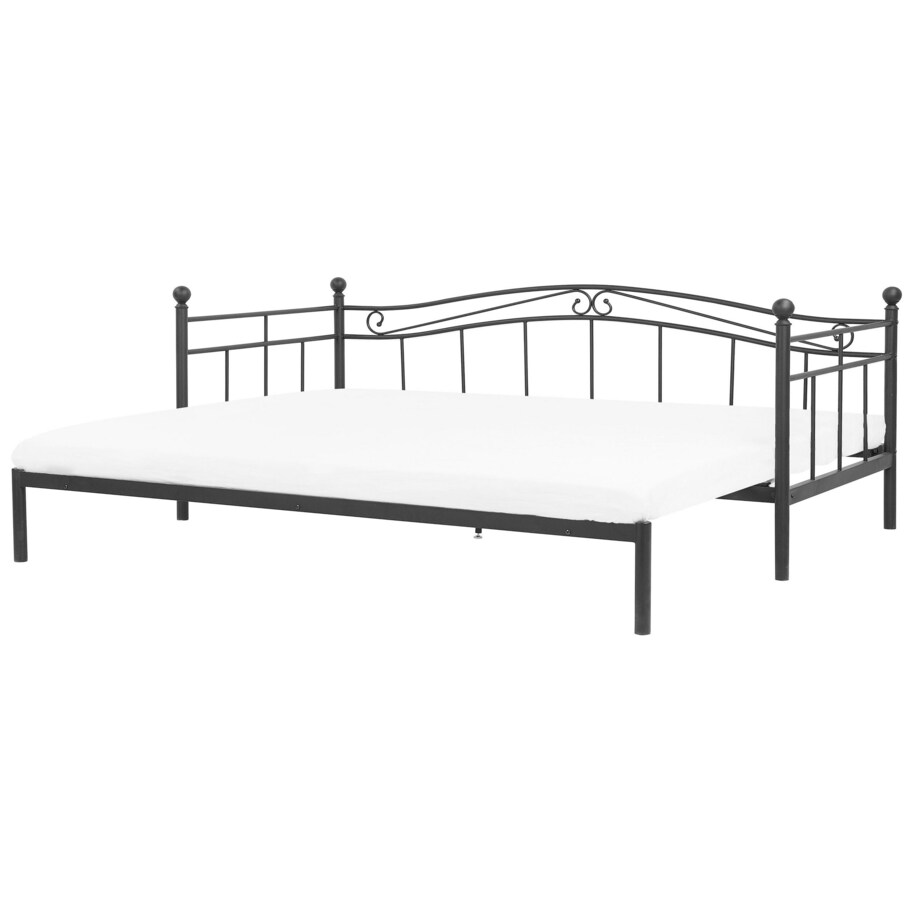 Łóżko wysuwane metalowe 80 x 200 cm czarne TULLE