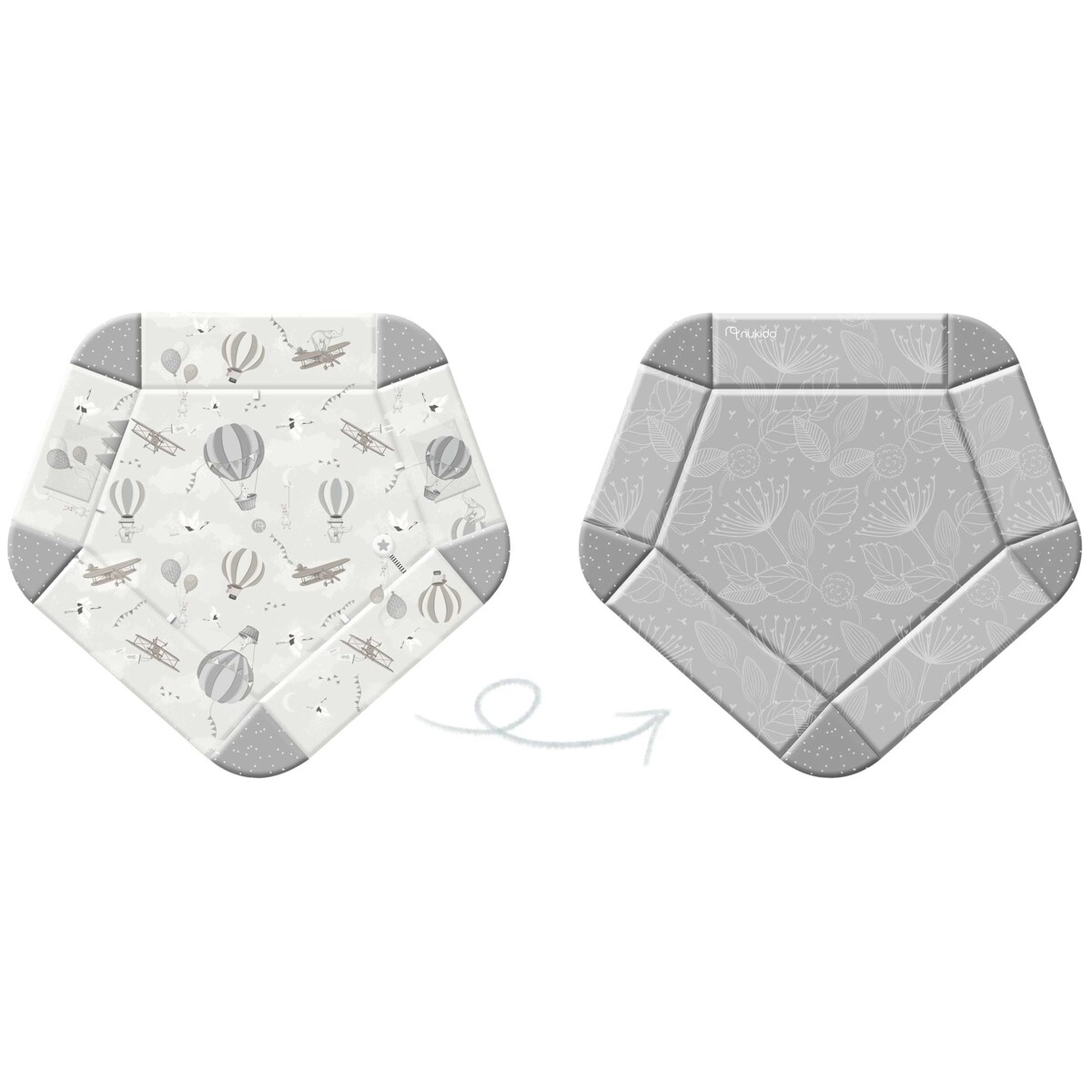 Mata edukacyjna interaktywna Retro dla niemowląt dwustronna składana XXL 5w1 Nukido