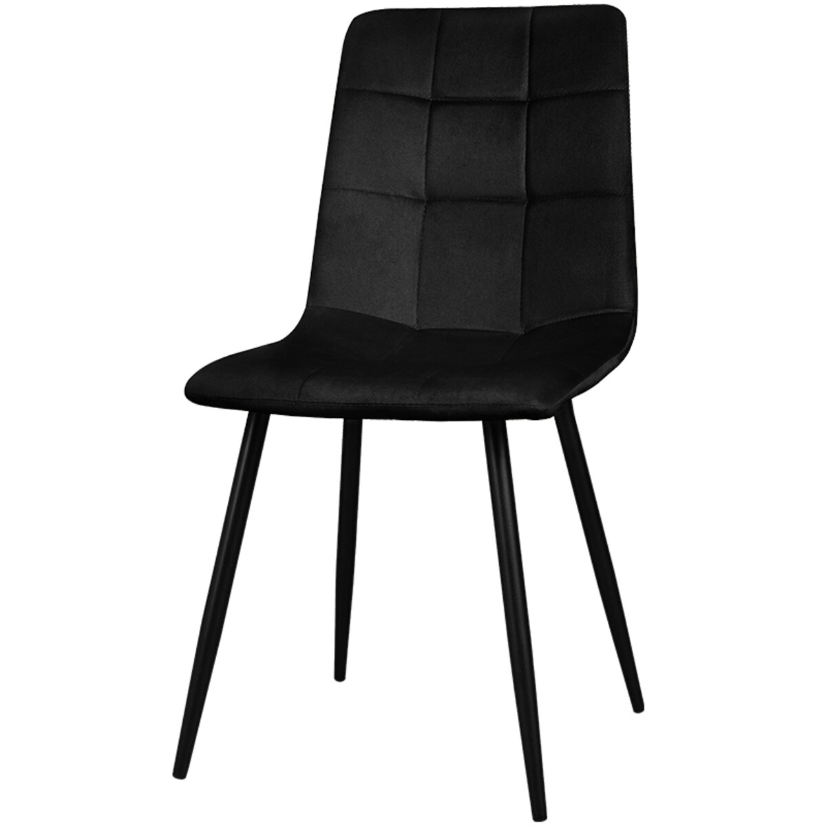 Krzesło tapicerowane czarne welurowe pikowane do salonu jadalni