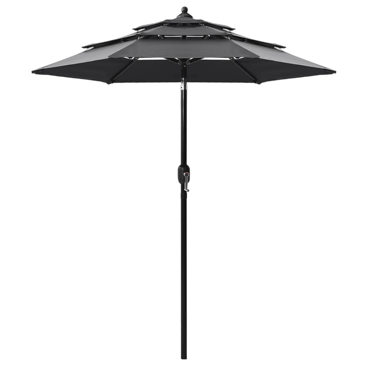 vidaXL 3-poziomowy parasol na aluminiowym słupku, antracytowy, 2 m