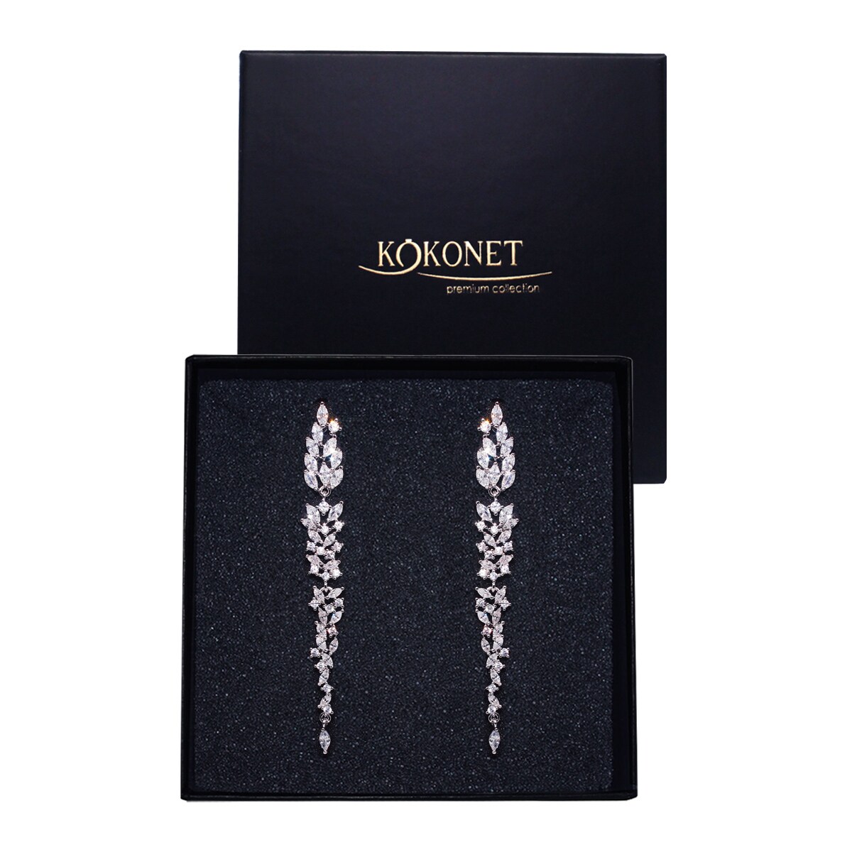 kolczyki ŚLUBNE srebrne DŁUGIE DELIKATNE lekkie AA