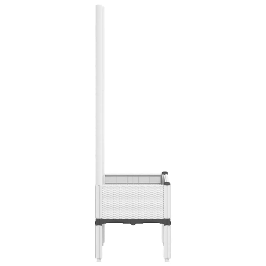 vidaXL Donica ogrodowa z kratką, biała, 40x40x142 cm, PP