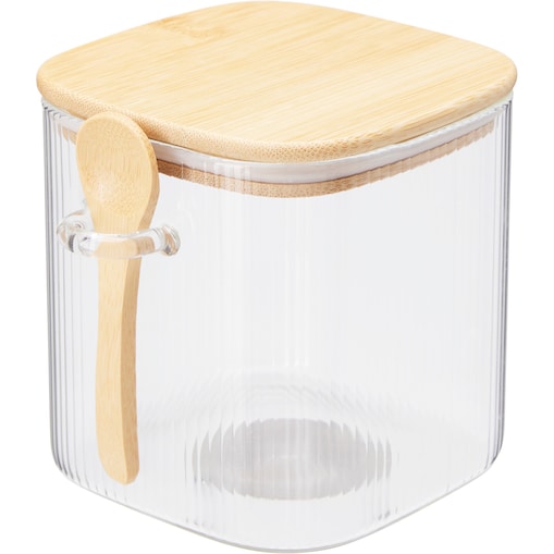 Pojemniki szklane z pokrywkami ZUNI, ryflowane szkło