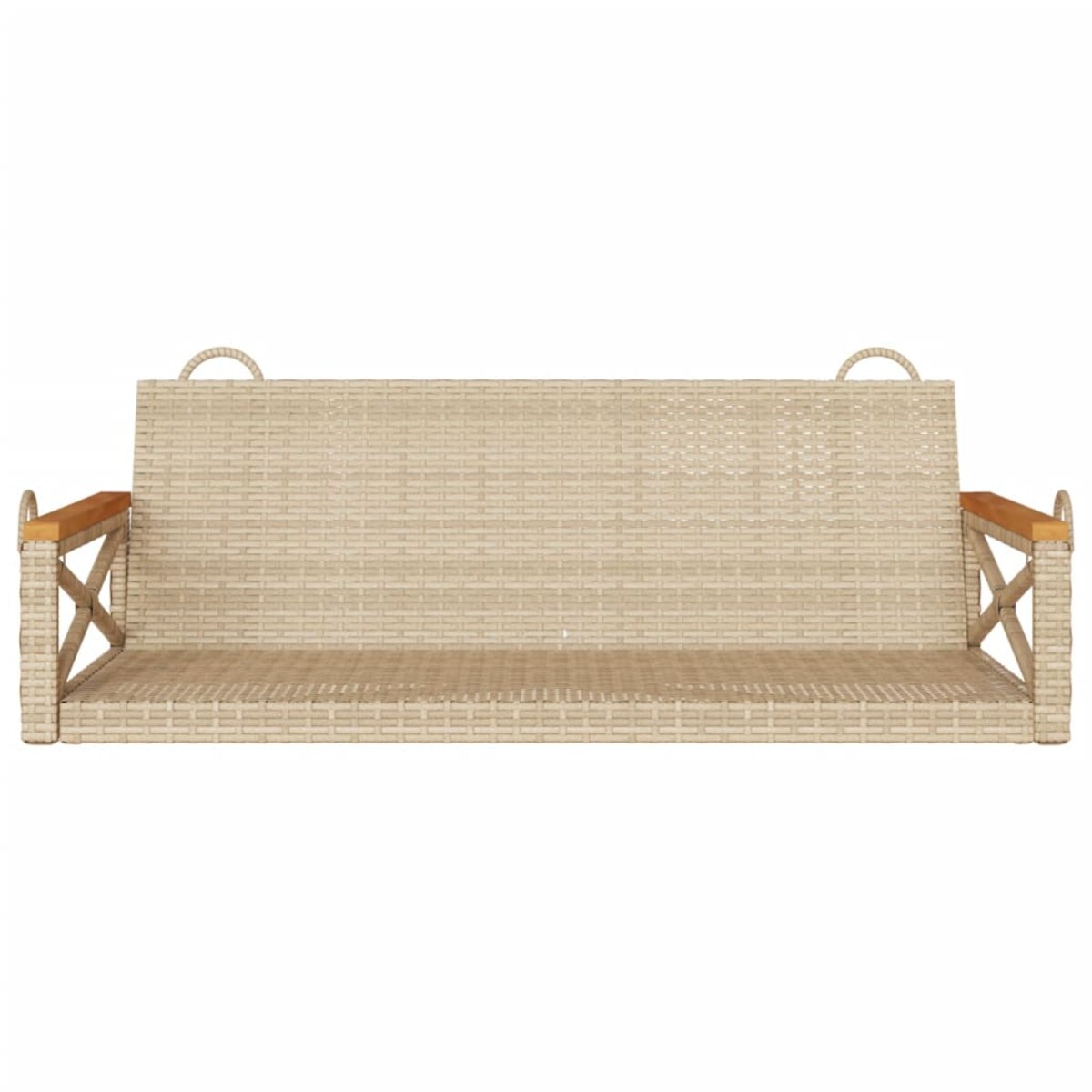vidaXL Ławka bujana, beżowa, 109x62x40 cm, polirattan