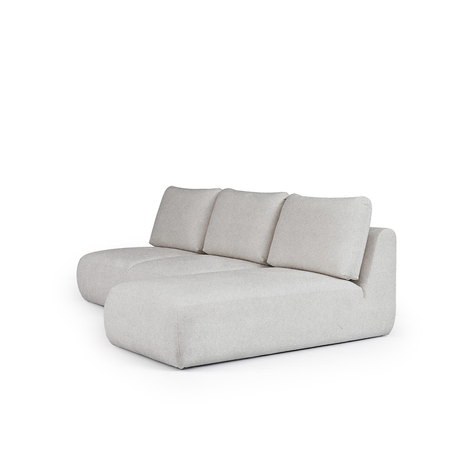 Mirel Sofa narożna prawa bez podłokietników szara