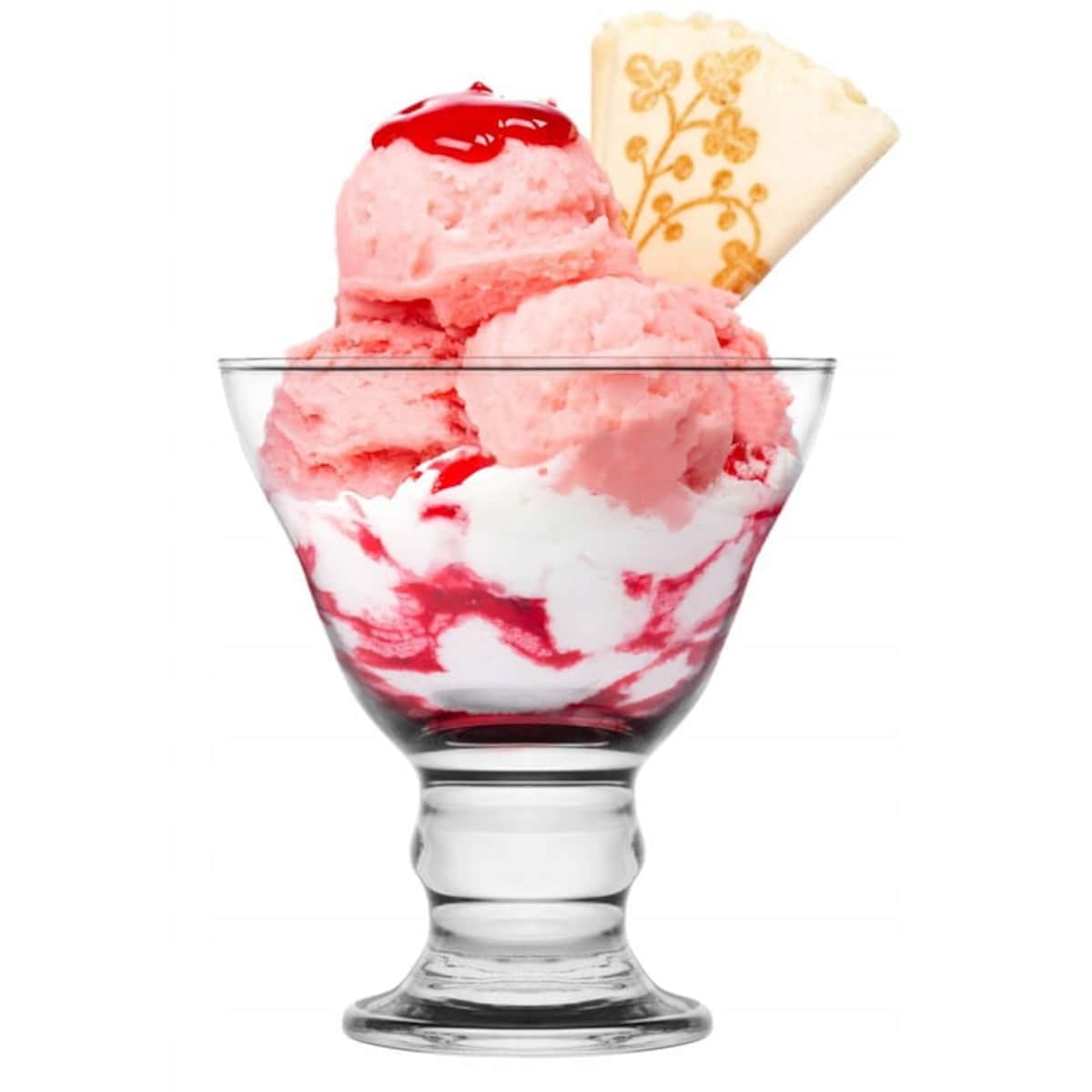 Pucharek do deserów lodów szklany na stopce 310ml 6szt Pucharki Zestaw Komplet