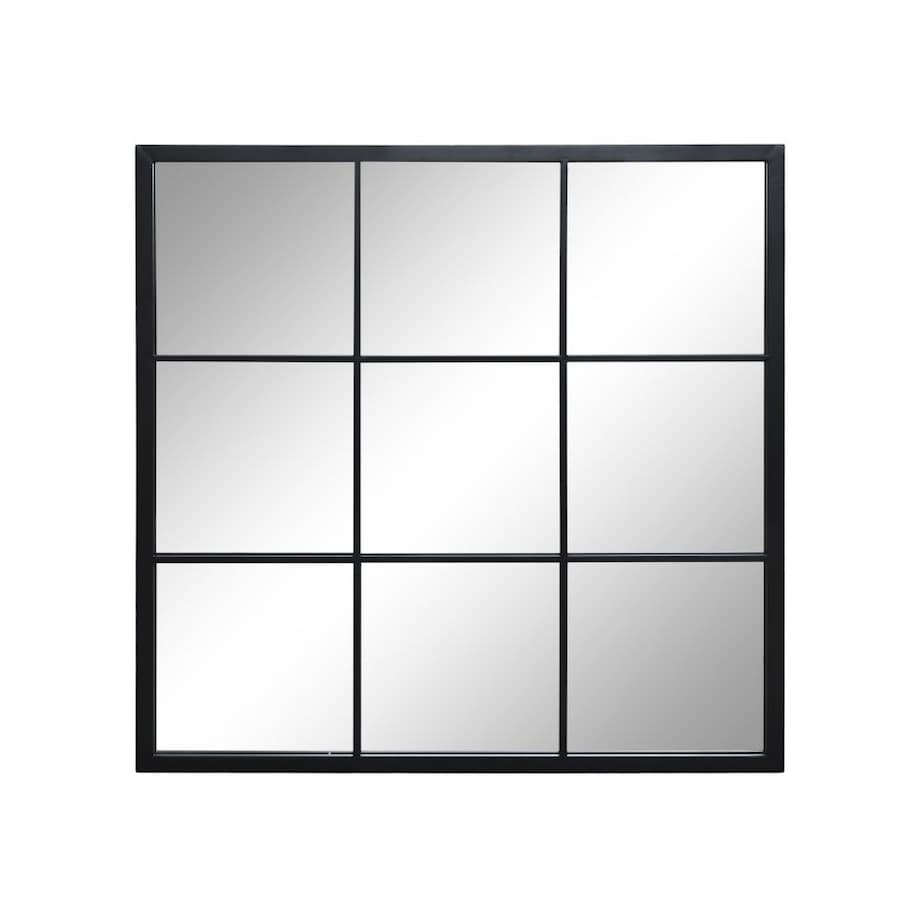 Lustro okno czarne ze szprosami 90x90 cm