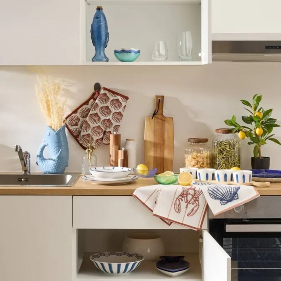 Komplet 6 porcelanowych talerzy obiadowych Oceania, 27 cm