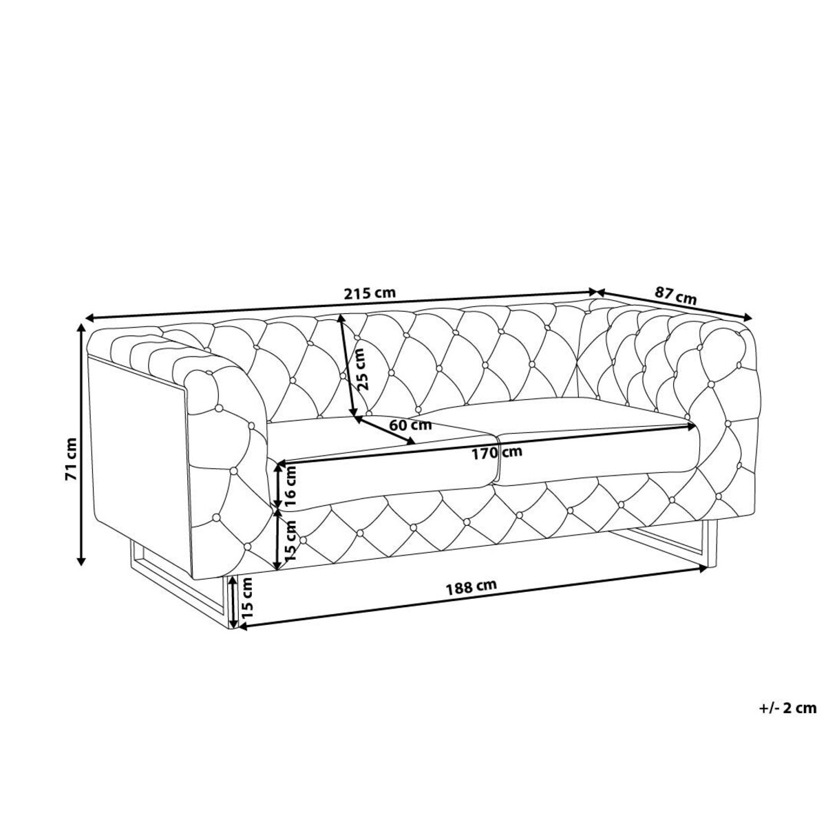 Sofa 3-osobowa beżowa VISSLAND