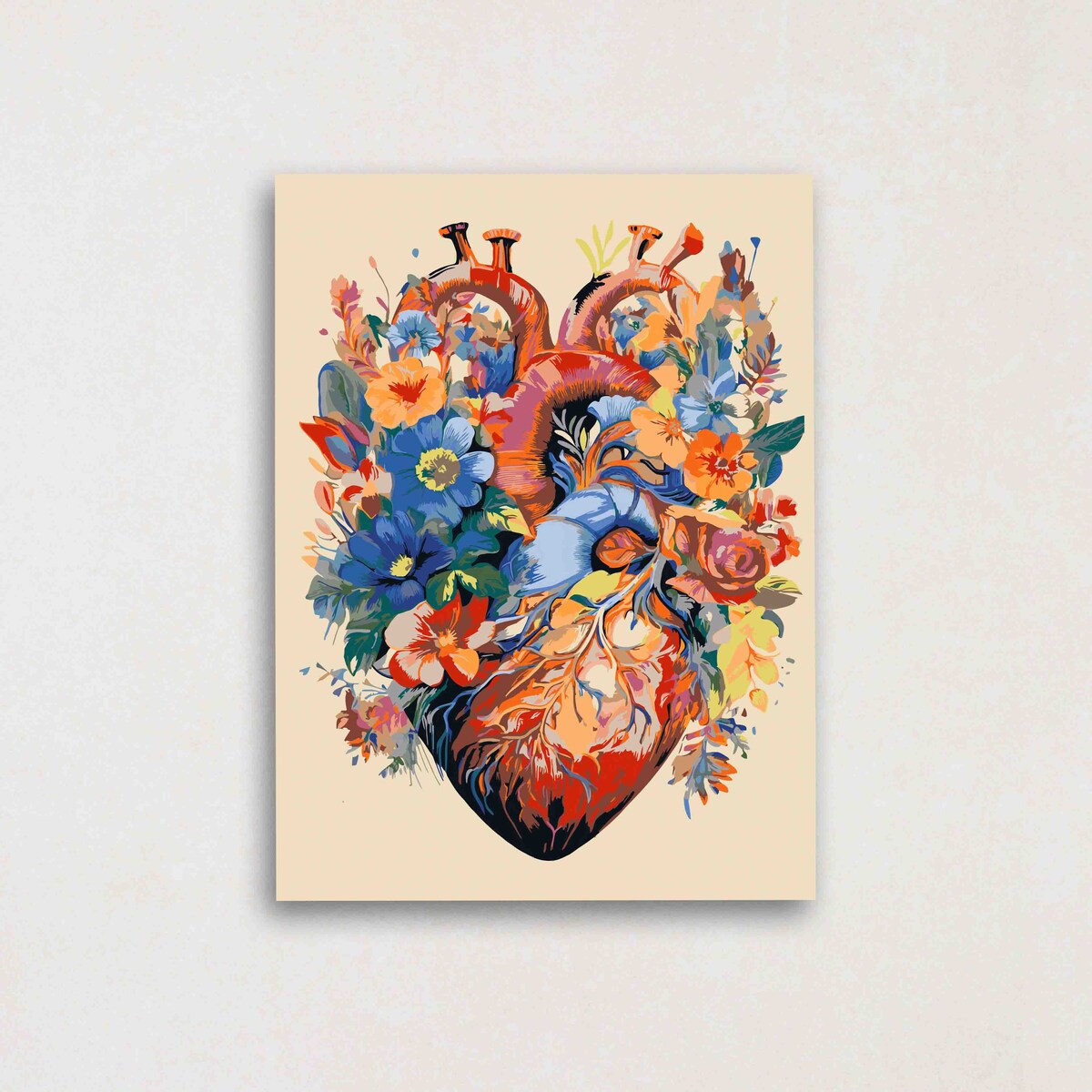 Malowanie po numerach, zestaw DIY – Kwitnące serce 50x70 cm- Produkt PL