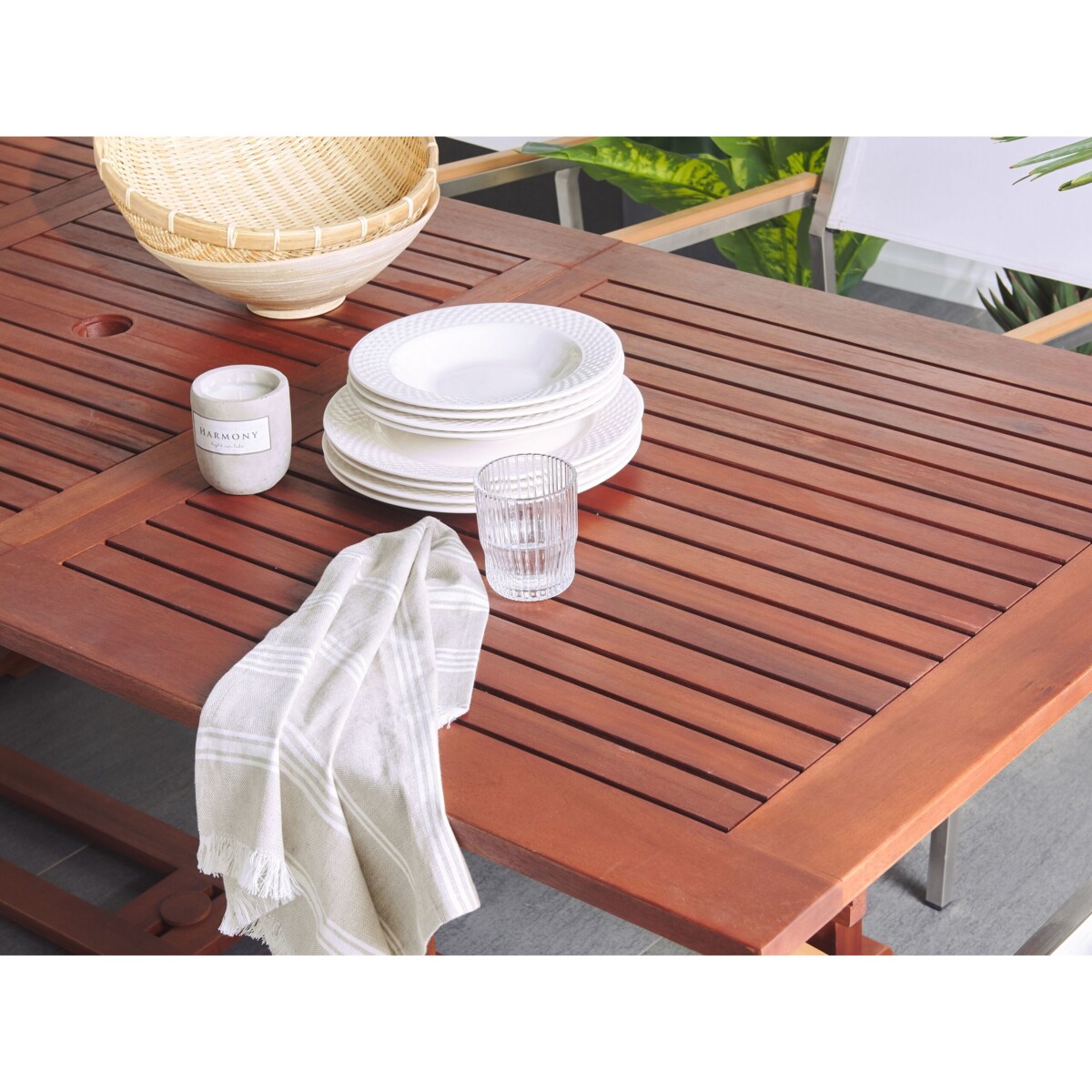 Stół ogrodowy rozkładany drewno akacjowe 160/220 x 90 cm TOSCANA