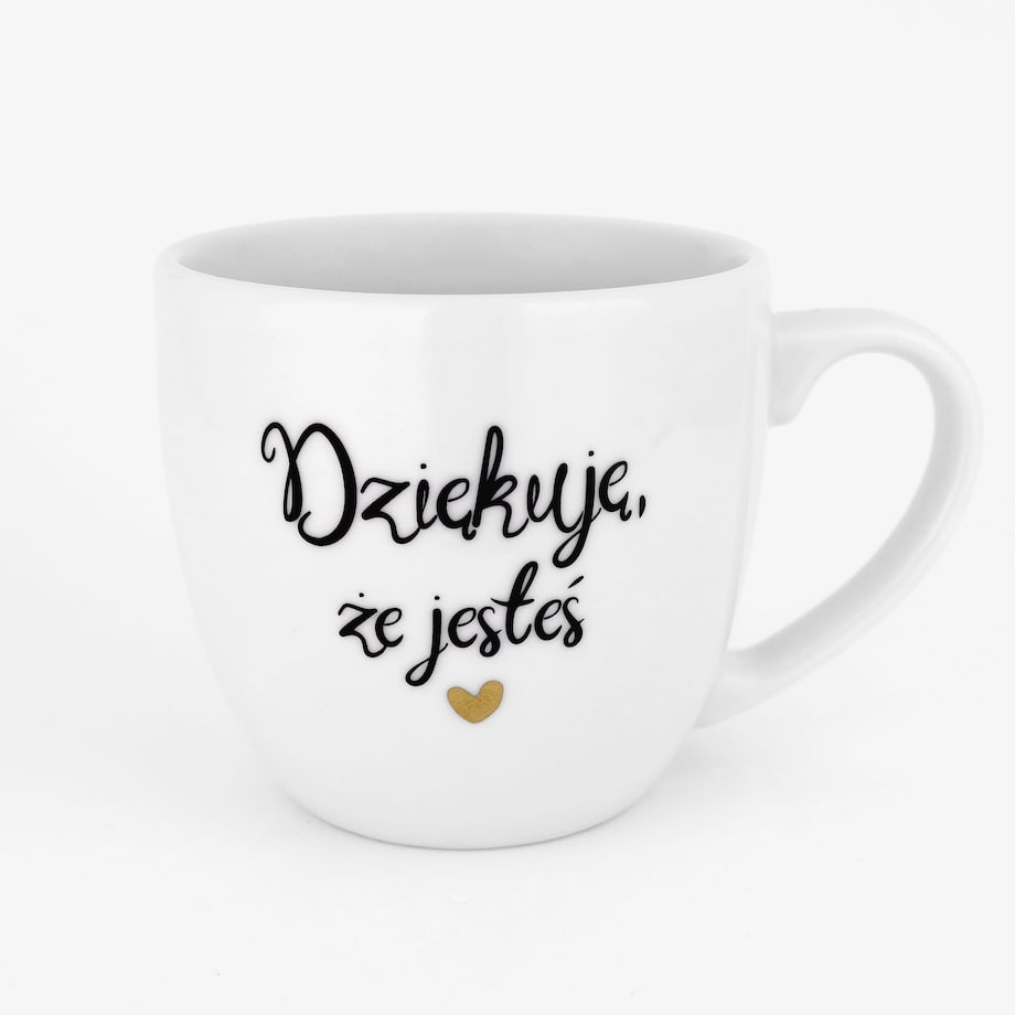 Kubek 300 ml - Dziękuję, że jesteś ZŁOTE SERCE