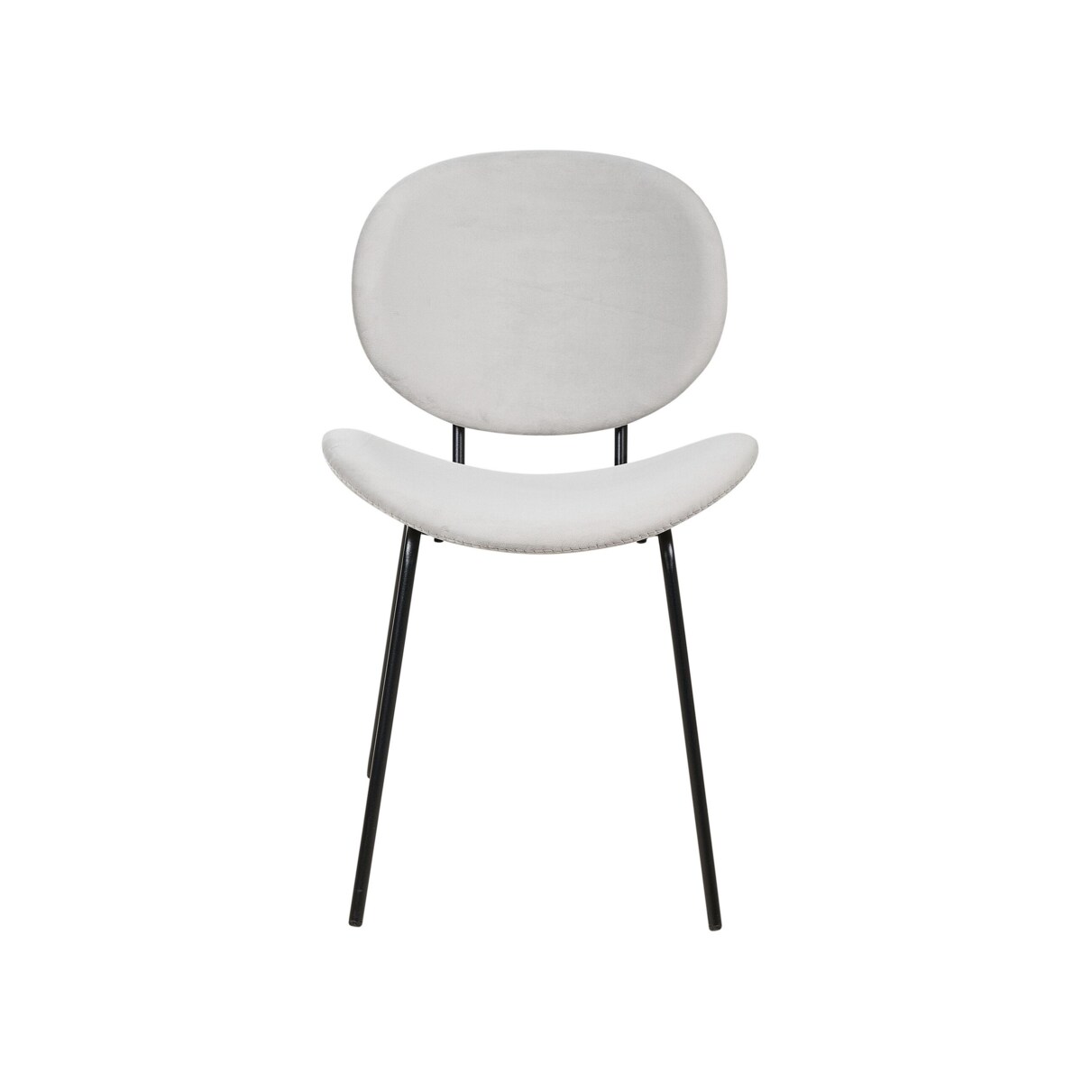 Zestaw 2 krzeseł do jadalni welurowy jasnoszary LUANA