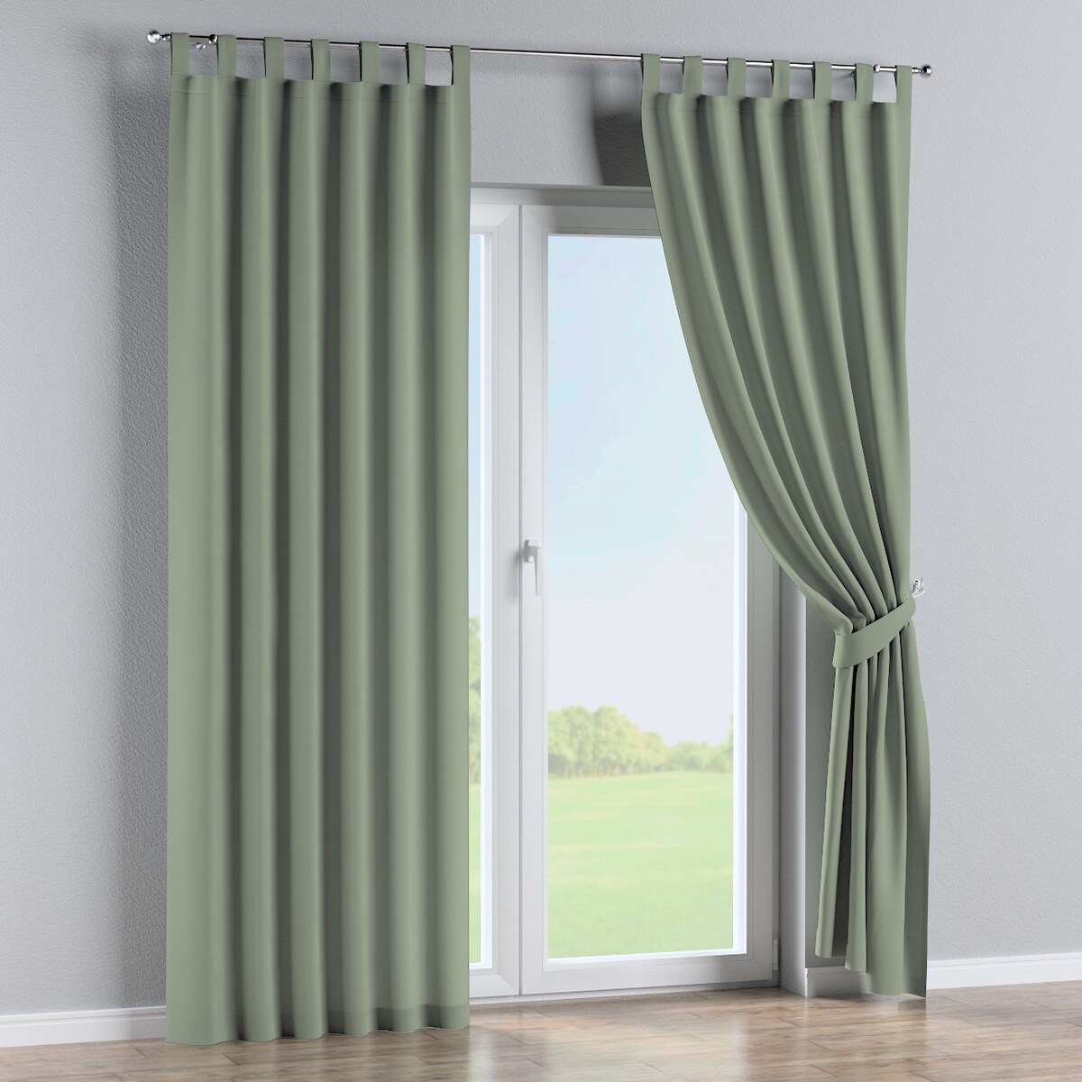 Zasłona na szelkach 1 szt. 130x245 szałwiowy