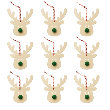 Zawieszki drewniane RENIFERY na choinkę ozdoby zestaw na prezent w pudełku