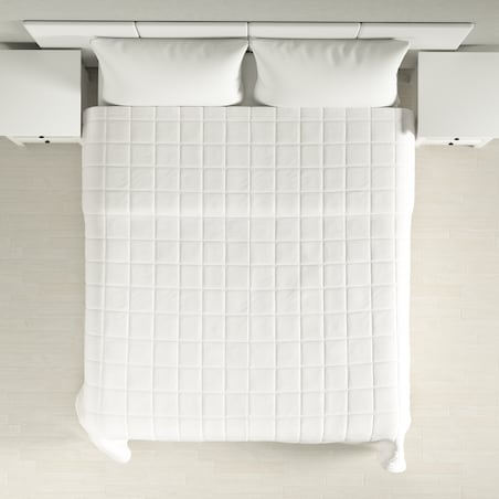 Narzuta pikowana w kratę 200x210 biały
