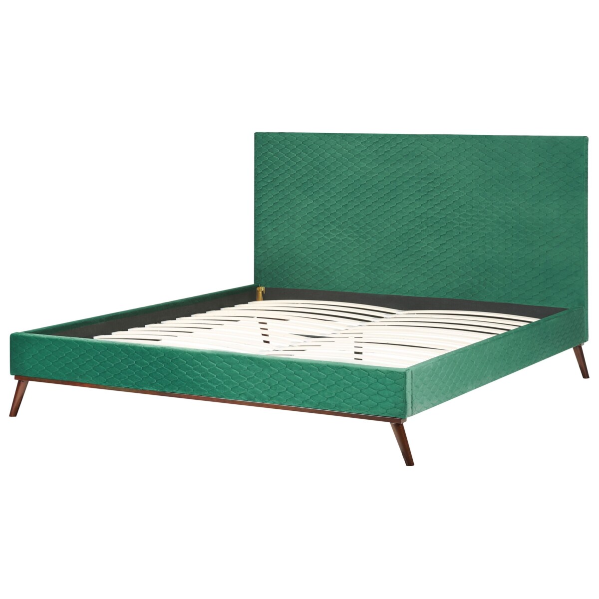 Łóżko welurowe 180 x 200 cm zielone BAYONNE