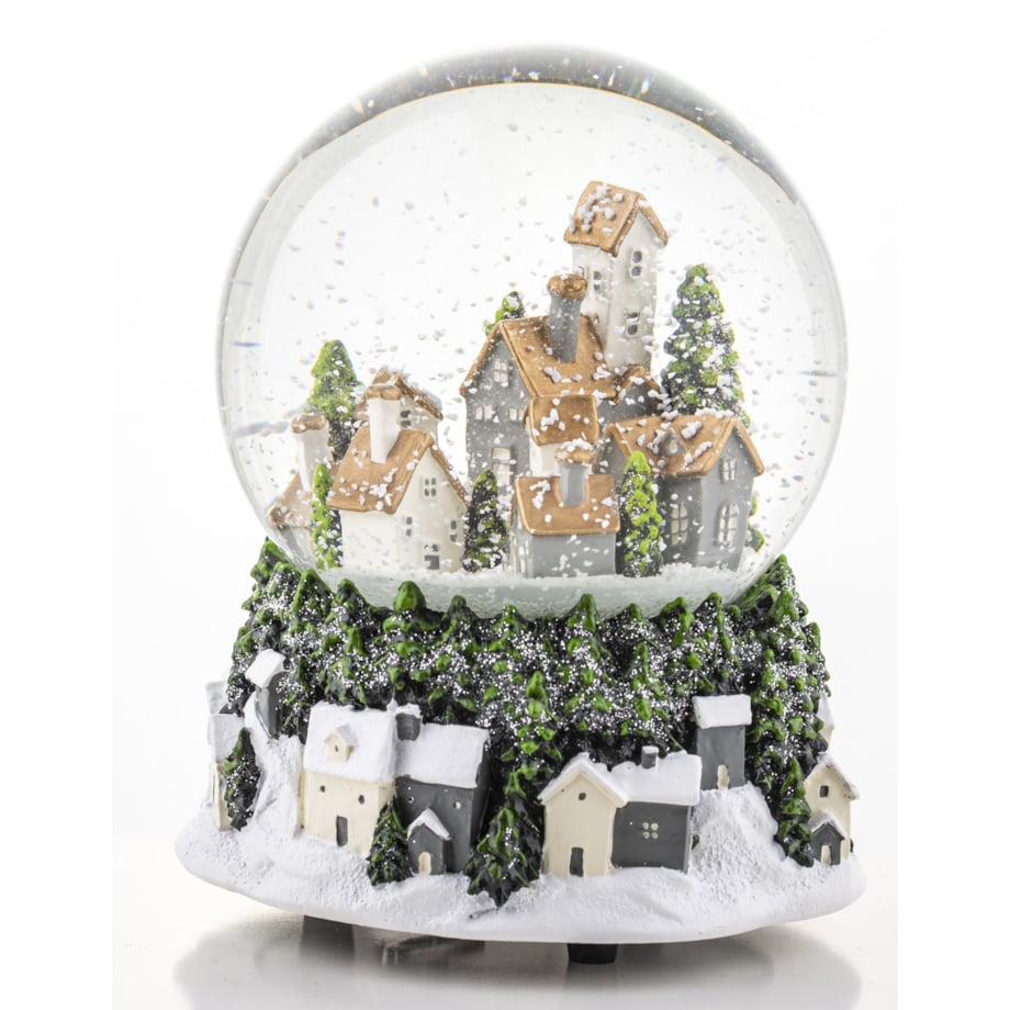 Szklana kula śnieżna z pozytywką 17x11x11cm COTTAGE