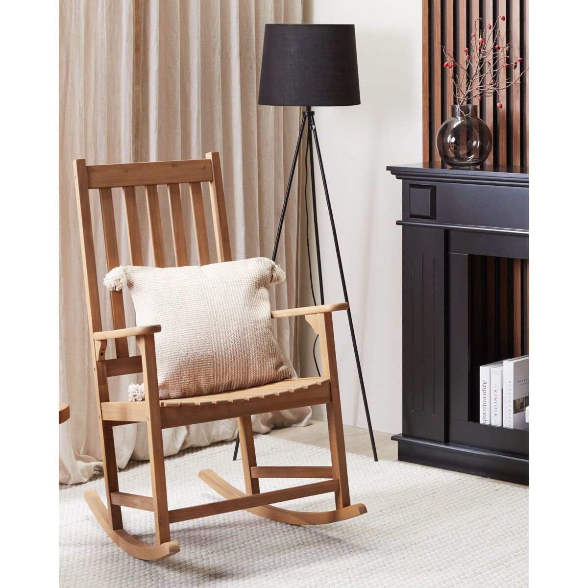 Fotel bujany akacjowy jasne drewno BOJANO