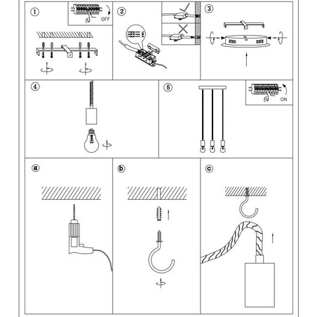 LAMPA wisząca ULLEU 69029-3H1 Globo skandynawska OPRAWA zwis pająk brązowy czarny