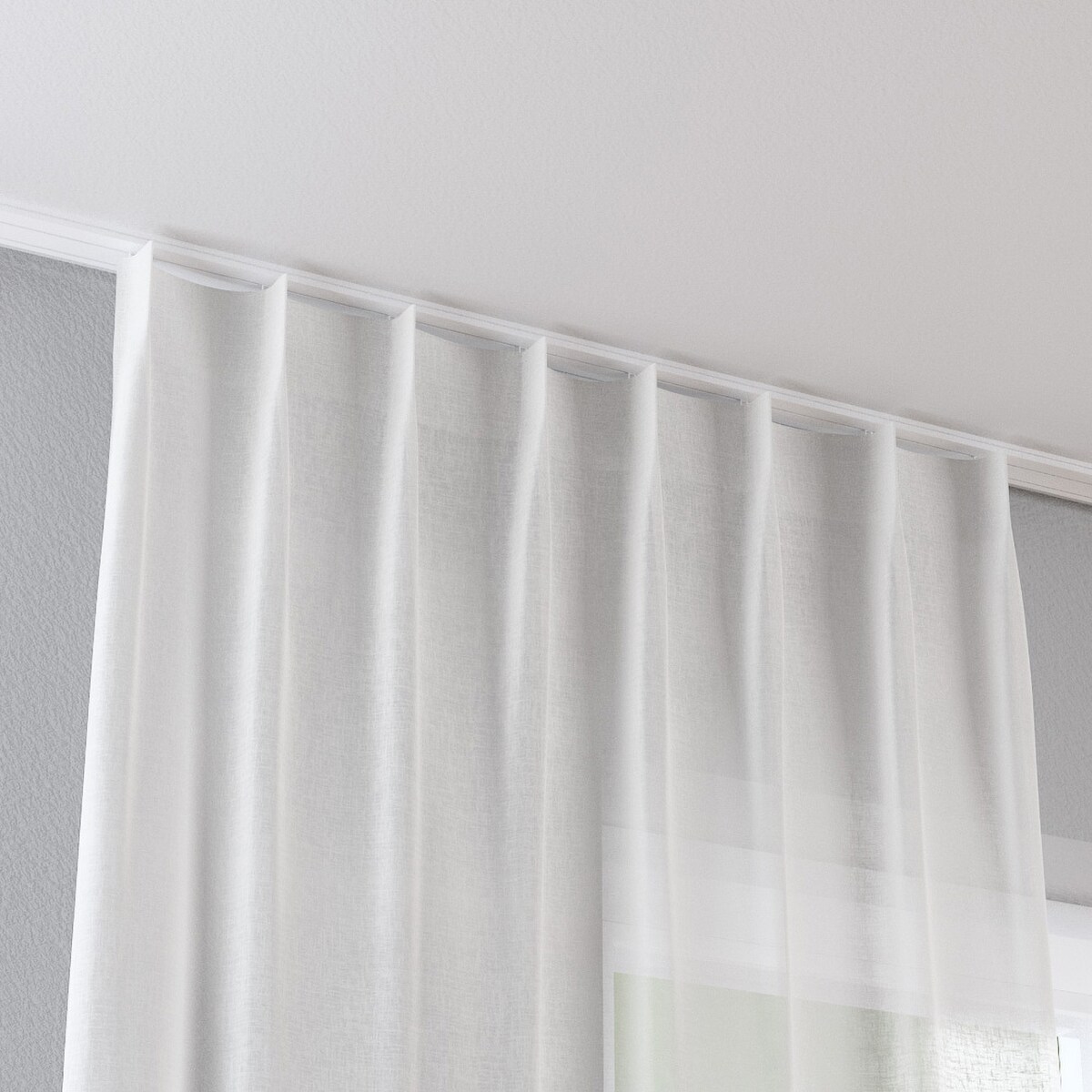 Zasłona na haczykach flex pojedynczych 130x260 prześwitujący ecru