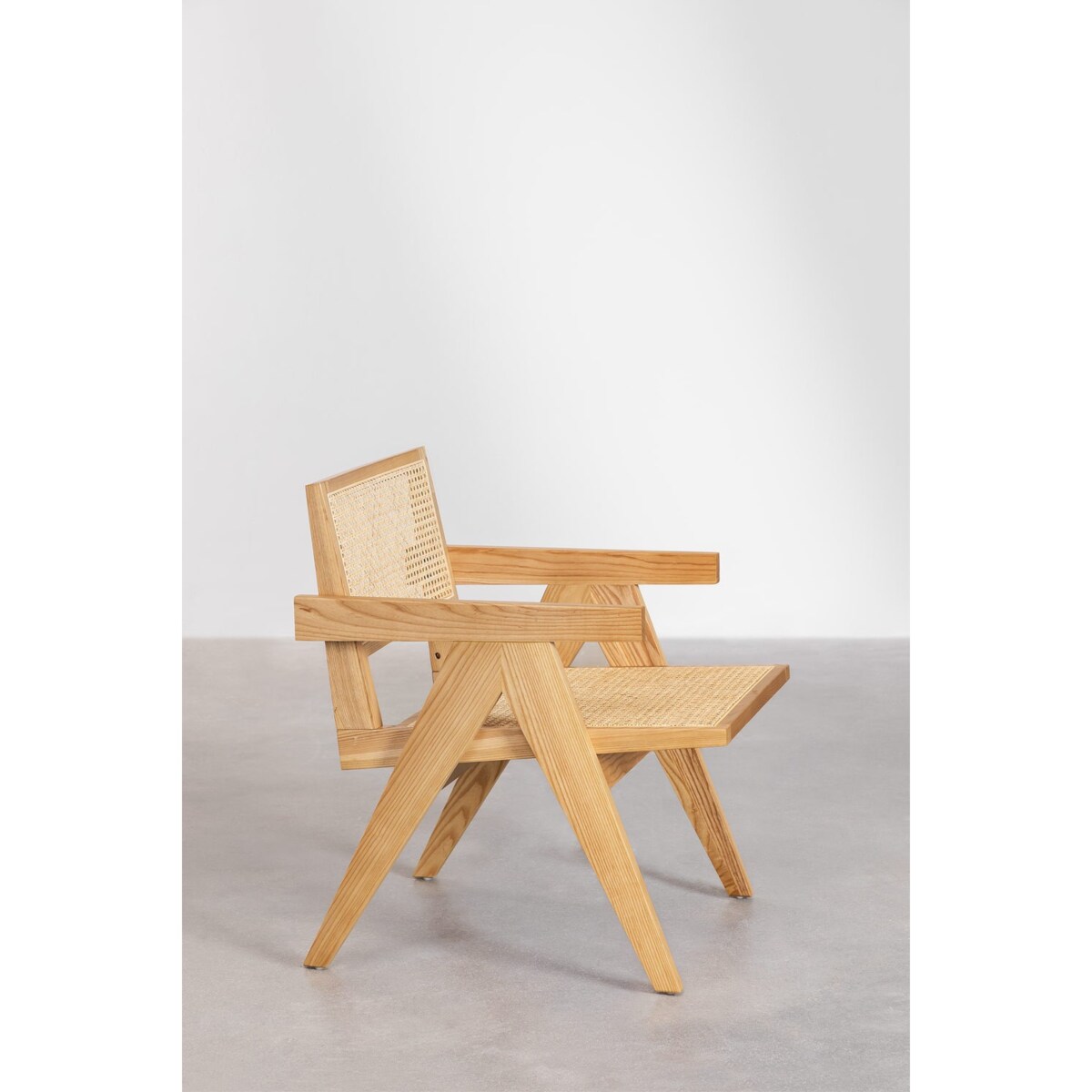 Fotel drewniany z plecionką wiedeńską Kiemer naturalny