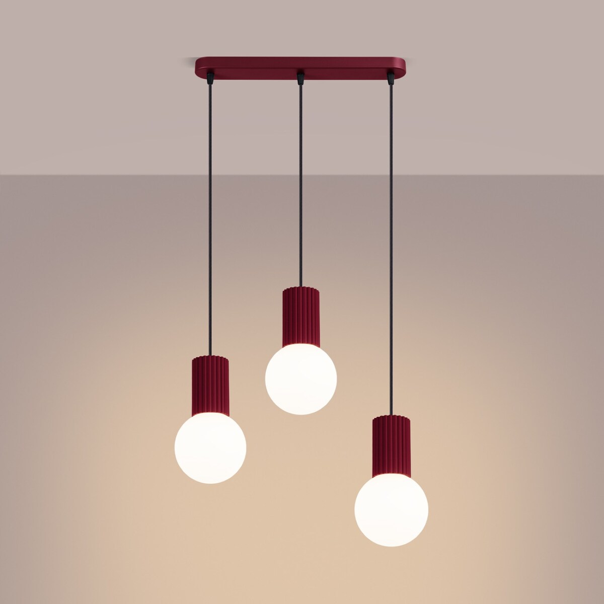 Lampa wisząca HALO 3L burgund