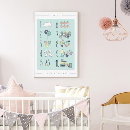 Plakat dla dzieci Liczby miętowe 30x40