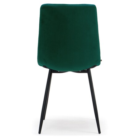 Krzesło tapicerowane pikowane welurowe do salonu jadalni PARMA zielona