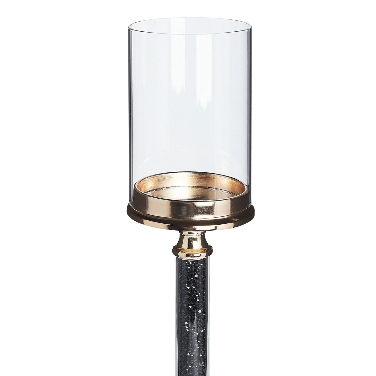 Świecznik szklany 41 cm złoto-czarny ABBEVILLE