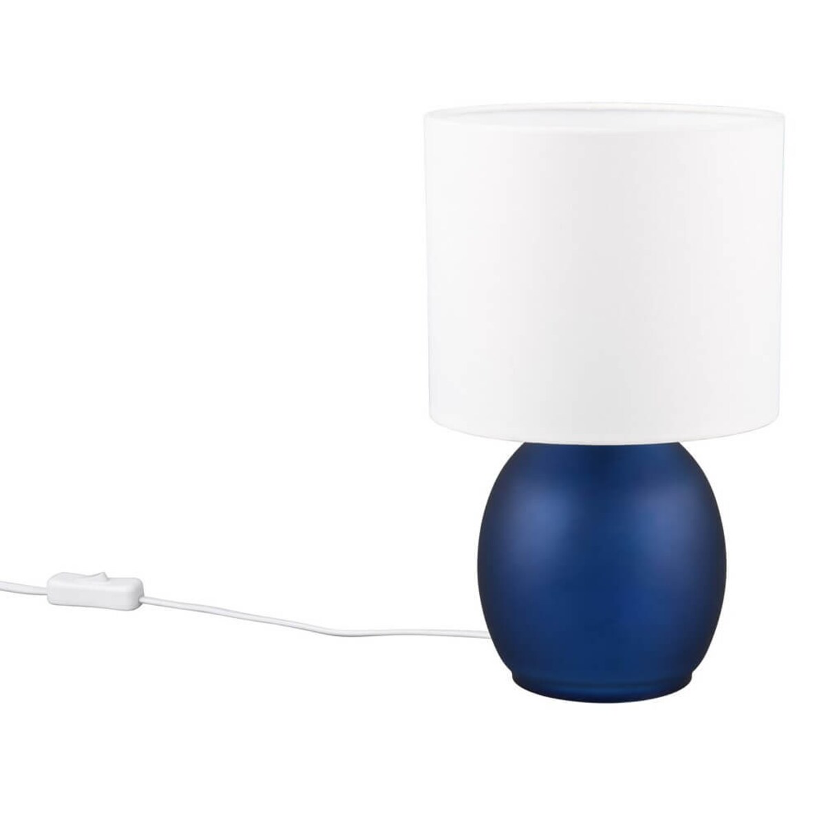 Szklana lampa stojąca Vela 517900112 Trio na komodę biała granatowa