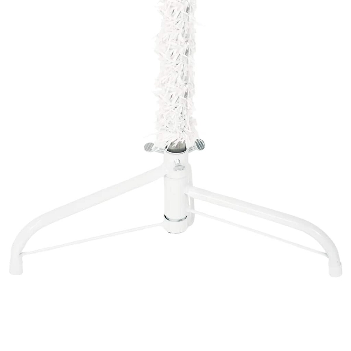 vidaXL Smukła choinka połówka ze stojakiem, sztuczna, biała, 210 cm