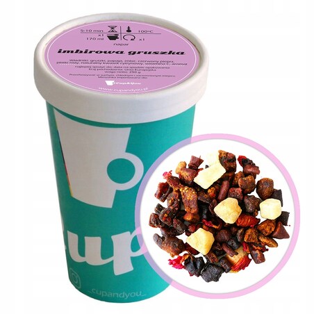 Sypana herbata owocowa IMBIROWA GRUSZKA papaja napar 250g mieszanka premium