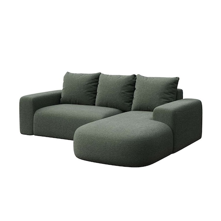 Monce Sofa narożna prawa ciemnozielona