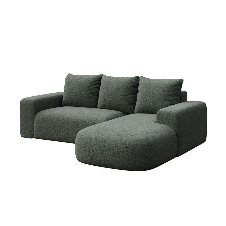 Monce Sofa narożna prawa ciemnozielona