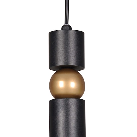 LAMPA wisząca K-4740 Kaja okrągła OPRAWA metalowy ZWIS sopel modernistyczna tuba czarna złota