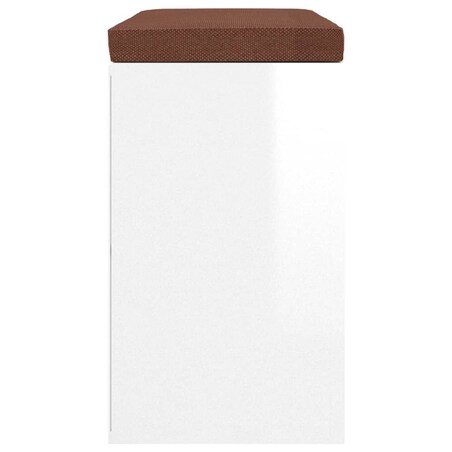 vidaXL Ławka z miejscem na buty, wysoki połysk, biała, 103x30x48 cm