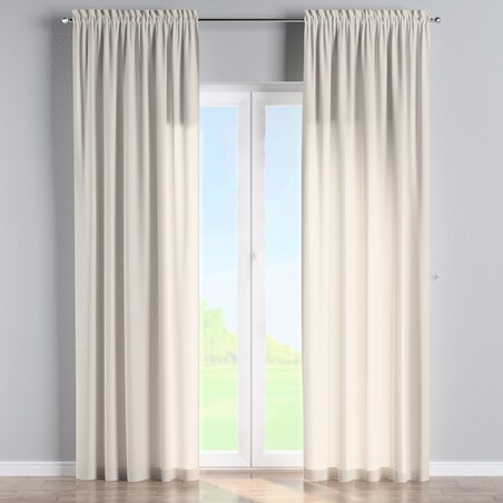 Zasłona na kanale z grzywką 1 szt. 130x260 melanż szaro-beżowy