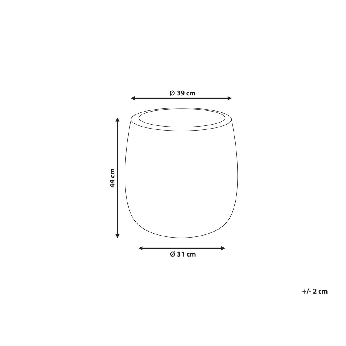 Doniczka ⌀ 39 cm złamana biel LIVADIA