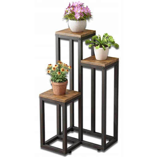 Kwietnik metalowy stojak na rośliny kwiaty rustykalny craft loft 67 cm