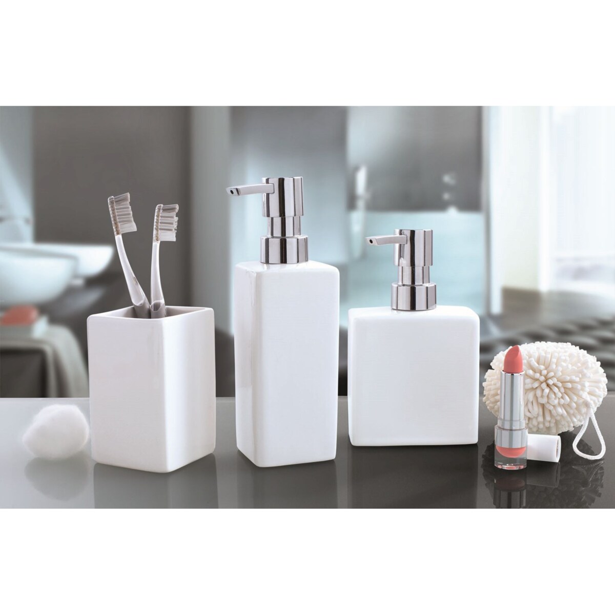 Kleine Wolke Flash Kubek łazienkowy biały kamionka