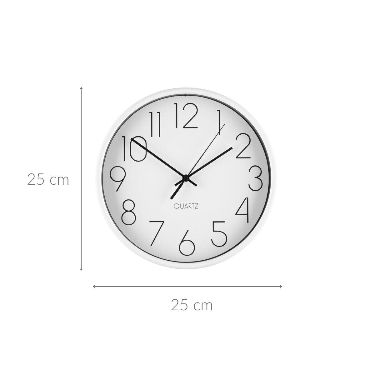 Prosty zegar ścienny, Ø 25 cm