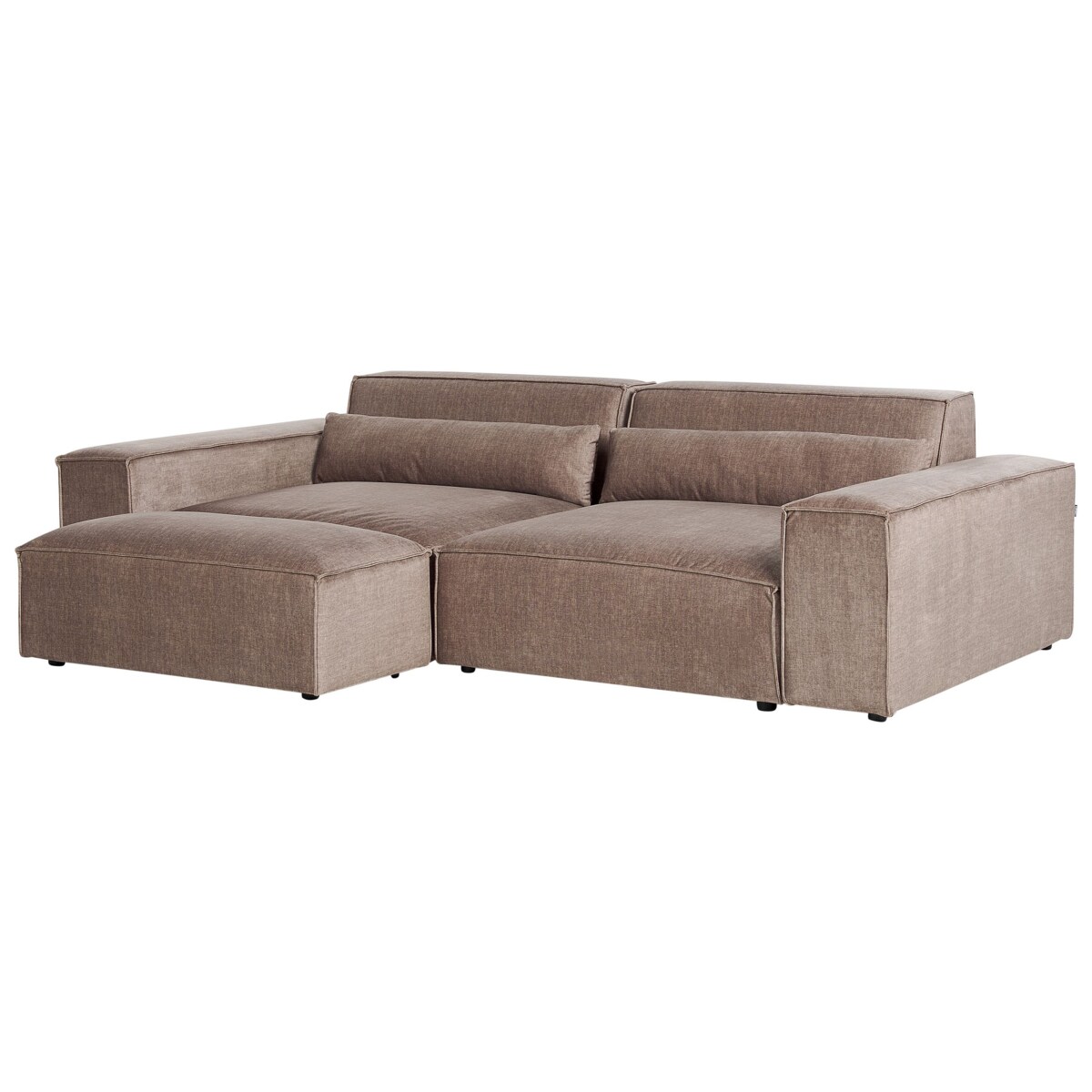 Sofa modułowa 2-osobowa z otomaną brązowa HELLNAR