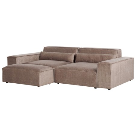 Sofa modułowa 2-osobowa z otomaną brązowa HELLNAR