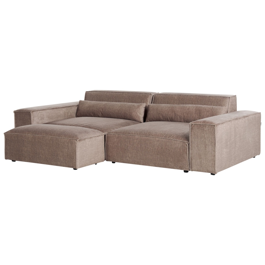 Sofa modułowa 2-osobowa z otomaną brązowa HELLNAR